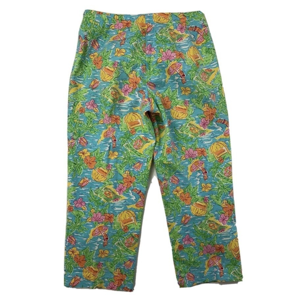 Boston Proper Womens Size 6‎ Hawaiian Floral Crop Stretch Vacation Pants - Picture 12 of 12